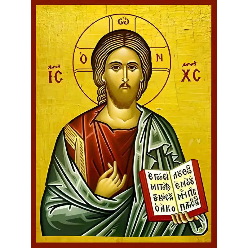 Εικόνα Ορθοδοξίας με περίγραμμα χρυσό σε ξύλο Φλαμουρίας  με  βάση Εικόνα ΧΡΙΣΤΟΣ ΕΥΛΟΓΩΝ (ΕΓΩ ΕΙΜΙ…) Χειροποίητη Ελληνορθόδοξη εικόνα του Ιησού Χριστού, Κρεμαστή πλάκα βυζαντινής τέχνης, χριστιανική τέχνη Διάσταση 15x11 cm (5,9x4,3 ίντσες)  INTRAEK-337757864076