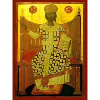 Εικόνα Ορθοδοξίας με περίγραμμα χρυσό σε ξύλο Φλαμουρίας με βάση Εικόνα ΧΡΙΣΤΟΣ ΕΥΛΟΓΩΝ, ΒΑΣΙΛΕΥΣ ΤΩΝ ΒΑΣΙΛΕΥΟΝΤΩΝ ΚΑΙ ΜΕΓΑΣ ΑΡΧΙΕΡΕΥΣ, ΕΝΘΡΟΝΟΣ Χειροποίητη Ελληνορθόδοξη εικόνα του Ιησού Χριστού, Κρεμαστή πλάκα βυζαντινής τέχνης, χριστιανική τέχνη Διάσταση 15x11 cm (5,9x4,3 ίντσες) INTRAEK-337757864069 - Image 1