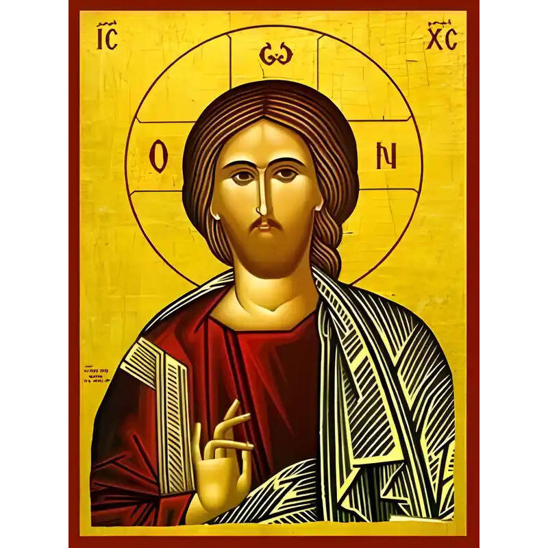 Εικόνα Ορθοδοξίας με περίγραμμα χρυσό σε ξύλο Φλαμουρίας  με  βάση Εικόνα ΧΡΙΣΤΟΣ ΕΥΛΟΓΩΝ, ΛΕΠΤΟΜΕΡΕΙΑ Χειροποίητη Ελληνορθόδοξη εικόνα του Ιησού Χριστού, Κρεμαστή πλάκα βυζαντινής τέχνης, χριστιανική τέχνη Διάσταση 15x11 cm (5,9x4,3 ίντσες)  INTRAEK-337757864062