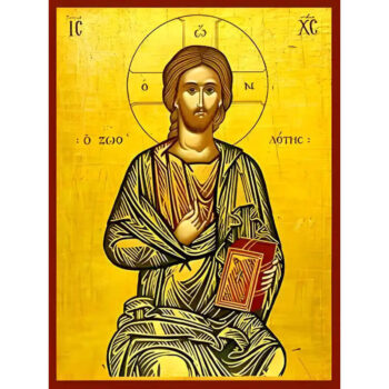 Εικόνα Ορθοδοξίας με περίγραμμα χρυσό σε ξύλο Φλαμουρίας με βάση Εικόνα ΧΡΙΣΤΟΣ ΕΥΛΟΓΩΝ, Ο ΖΩΟΔΟΤΗΣ Χειροποίητη Ελληνορθόδοξη εικόνα του Ιησού Χριστού, Κρεμαστή πλάκα βυζαντινής τέχνης, χριστιανική τέχνη Διάσταση 15x11 cm (5,9x4,3 ίντσες) INTRAEK-337757864052 - Image 1