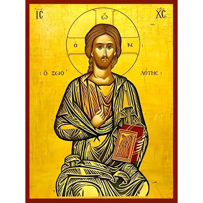 Εικόνα Ορθοδοξίας με περίγραμμα χρυσό σε ξύλο Φλαμουρίας  με  βάση Εικόνα ΧΡΙΣΤΟΣ ΕΥΛΟΓΩΝ, Ο ΖΩΟΔΟΤΗΣ Χειροποίητη Ελληνορθόδοξη εικόνα του Ιησού Χριστού, Κρεμαστή πλάκα βυζαντινής τέχνης, χριστιανική τέχνη Διάσταση 15x11 cm (5,9x4,3 ίντσες)  INTRAEK-337757864052
