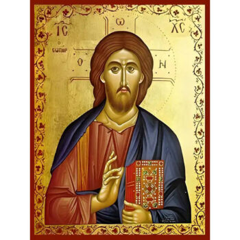 Εικόνα Ορθοδοξίας με περίγραμμα χρυσό σε ξύλο Φλαμουρίας  με  βάση Εικόνα ΧΡΙΣΤΟΣ ΕΥΛΟΓΩΝ, Ο ΣΩΤΗΡ Χειροποίητη Ελληνορθόδοξη εικόνα του Ιησού Χριστού, Κρεμαστή πλάκα βυζαντινής τέχνης, χριστιανική τέχνη Διάσταση 15x11 cm (5,9x4,3 ίντσες)  INTRAEK-337757864047 - Image 1