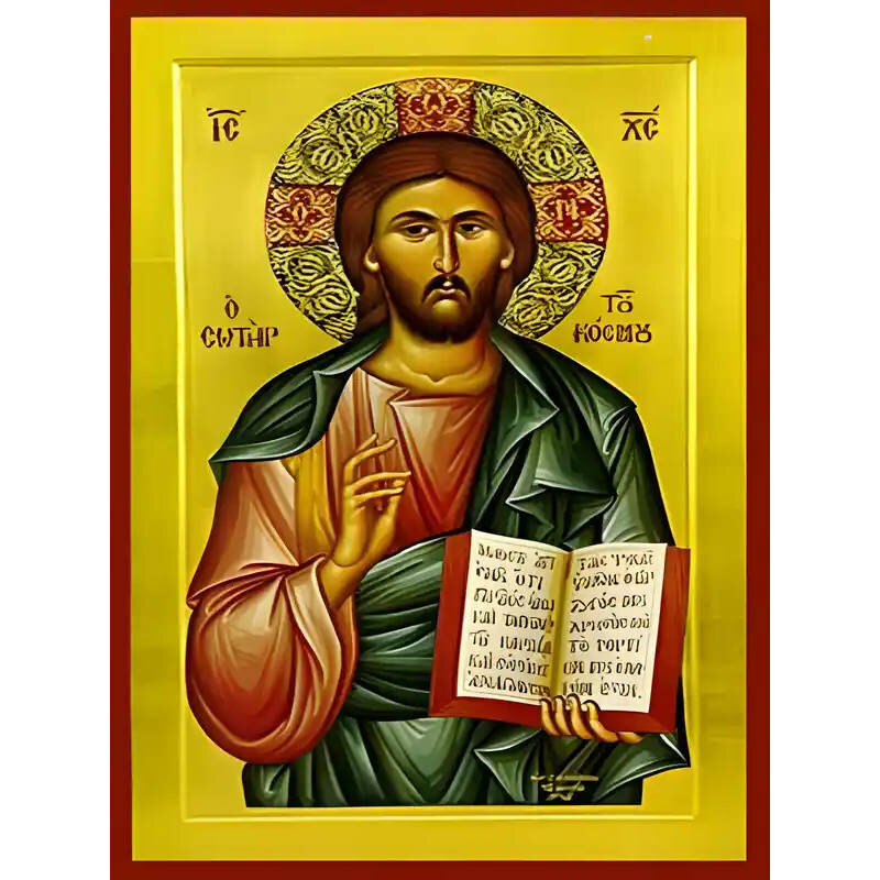 Εικόνα Ορθοδοξίας με περίγραμμα χρυσό σε ξύλο Φλαμουρίας  με  βάση Εικόνα ΧΡΙΣΤΟΣ ΕΥΛΟΓΩΝ, Ο ΣΩΤΗΡ ΤΟΥ ΚΟΣΜΟΥ Χειροποίητη Ελληνορθόδοξη εικόνα του Ιησού Χριστού, Κρεμαστή πλάκα βυζαντινής τέχνης, χριστιανική τέχνη Διάσταση 15x11 cm (5,9x4,3 ίντσες)  INTRAEK-337757864045