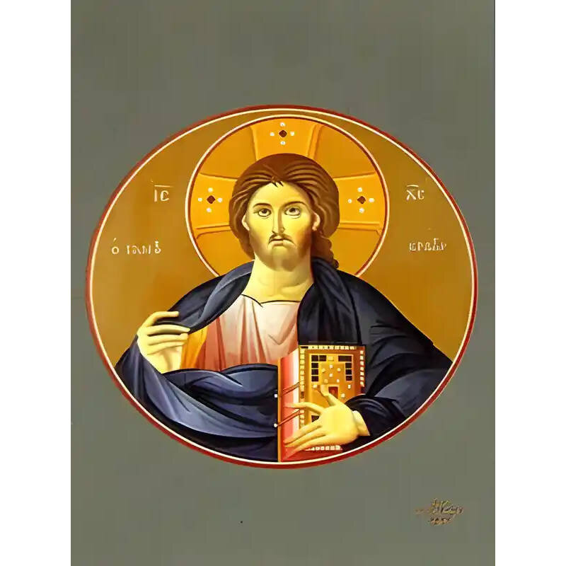 Εικόνα Ορθοδοξίας με περίγραμμα χρυσό σε ξύλο Φλαμουρίας  με  βάση Εικόνα ΧΡΙΣΤΟΣ ΕΥΛΟΓΩΝ, ΠΑΝΤΟΚΡΑΤΩΡ Χειροποίητη Ελληνορθόδοξη εικόνα του Ιησού Χριστού, Κρεμαστή πλάκα βυζαντινής τέχνης, χριστιανική τέχνη Διάσταση 15x11 cm (5,9x4,3 ίντσες)  INTRAEK-337757864025