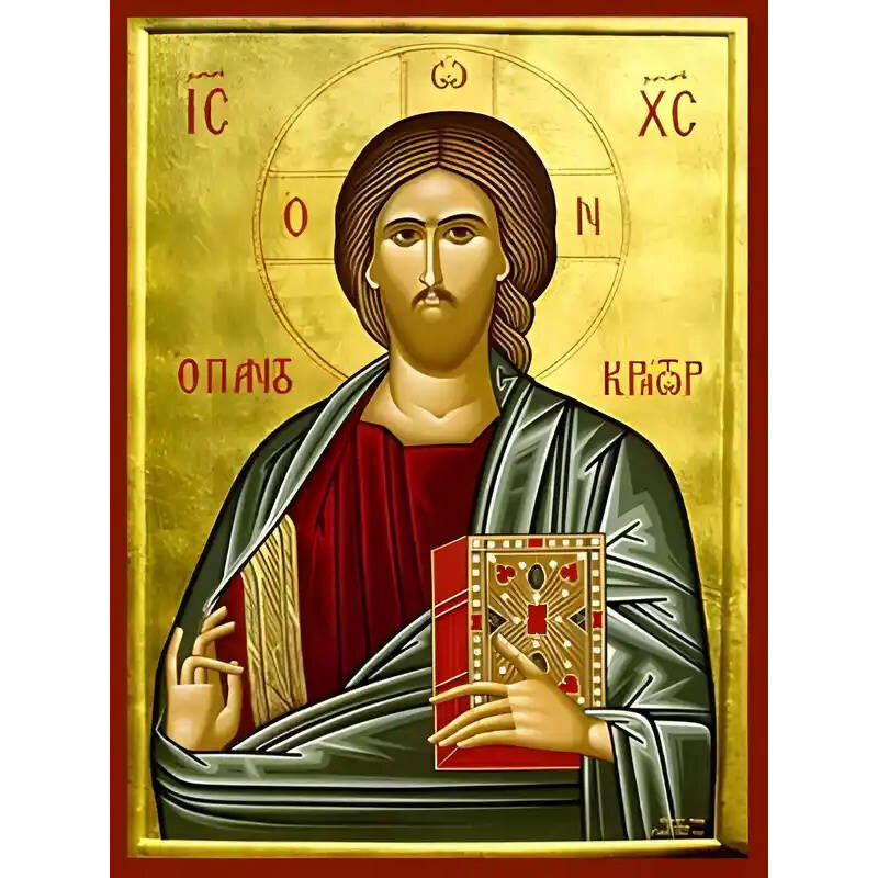 Εικόνα Ορθοδοξίας με περίγραμμα χρυσό σε ξύλο Φλαμουρίας  με  βάση Εικόνα ΧΡΙΣΤΟΣ ΕΥΛΟΓΩΝ, ΠΑΝΤΟΚΡΑΤΩΡ Χειροποίητη Ελληνορθόδοξη εικόνα του Ιησού Χριστού, Κρεμαστή πλάκα βυζαντινής τέχνης, χριστιανική τέχνη Διάσταση 15x11 cm (5,9x4,3 ίντσες)  INTRAEK-337757864024