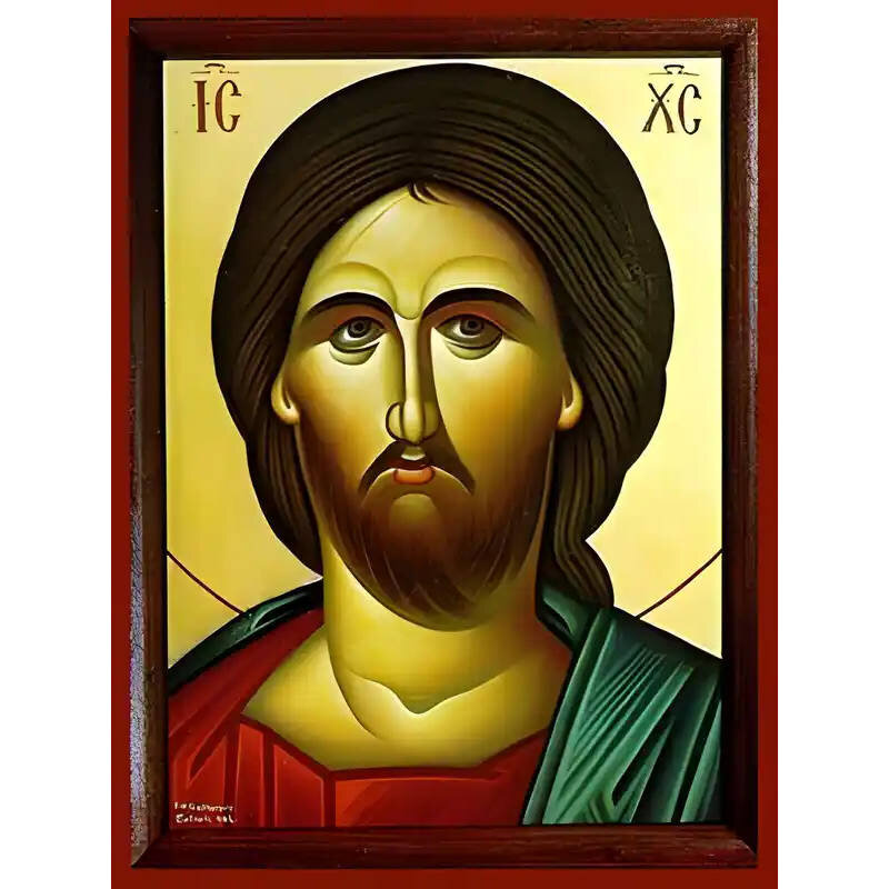 Εικόνα Ορθοδοξίας με περίγραμμα χρυσό σε ξύλο Φλαμουρίας  με  βάση Εικόνα ΧΡΙΣΤΟΣ, ΠΡΟΤΟΜΗ Χειροποίητη Ελληνορθόδοξη εικόνα του Ιησού Χριστού, Κρεμαστή πλάκα βυζαντινής τέχνης, χριστιανική τέχνη Διάσταση 15x11 cm (5,9x4,3 ίντσες)  INTRAEK-337757864009