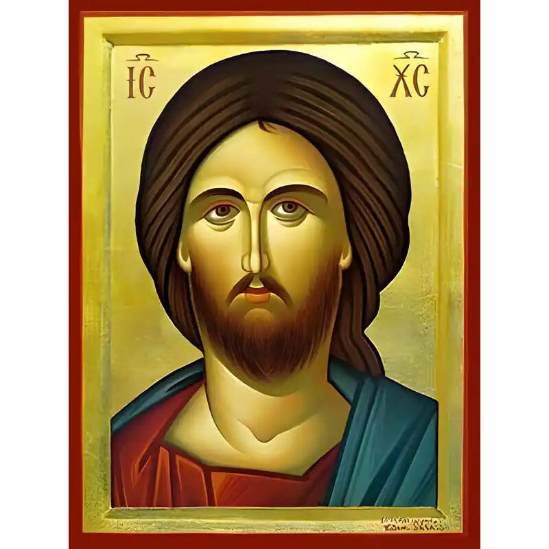 Εικόνα Ορθοδοξίας με περίγραμμα χρυσό σε ξύλο Φλαμουρίας  με  βάση Εικόνα ΧΡΙΣΤΟΣ, ΠΡΟΤΟΜΗ Χειροποίητη Ελληνορθόδοξη εικόνα του Ιησού Χριστού, Κρεμαστή πλάκα βυζαντινής τέχνης, χριστιανική τέχνη Διάσταση 15x11 cm (5,9x4,3 ίντσες)  INTRAEK-337757863671