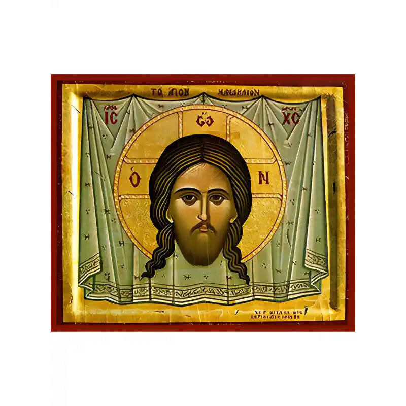 Εικόνα Ορθοδοξίας με περίγραμμα χρυσό σε ξύλο Φλαμουρίας  με  βάση Εικόνα ΧΡΙΣΤΟΣ, ΤΟ ΑΓΙΟΝ ΜΑΝΔΗΛΙΟΝ Χειροποίητη Ελληνορθόδοξη εικόνα του Ιησού Χριστού, Κρεμαστή πλάκα βυζαντινής τέχνης, χριστιανική τέχνη Διάσταση 15x11 cm (5,9x4,3 ίντσες)  INTRAEK-337757864004
