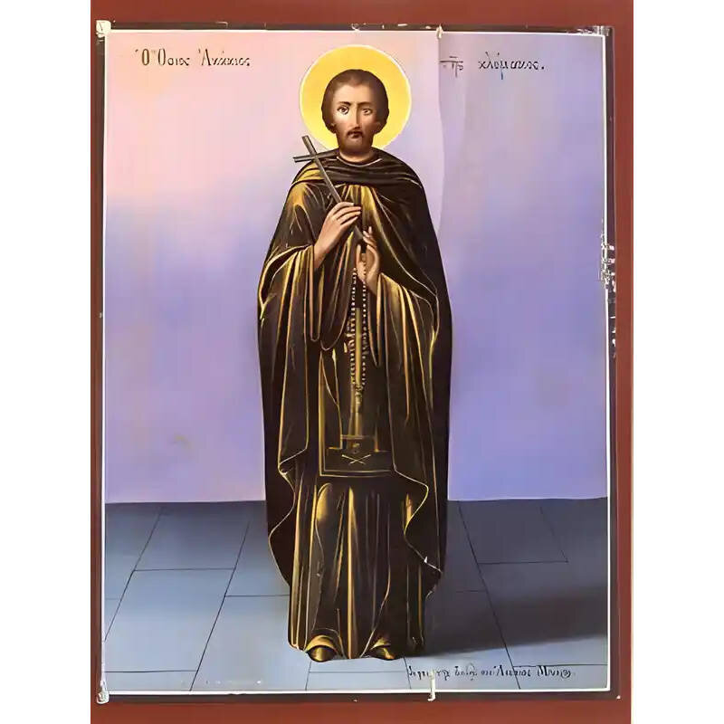 Εικόνα Ορθοδοξίας με περίγραμμα χρυσό σε ξύλο Φλαμουρίας  με  βάση Εικόνα ΑΓΙΟΣ ΑΚΑΚΙΟΣ ΤΟΥ ΣΙΝΑ, Ο ΑΝΑΦΕΡΟΜΕΝΟΣ ΕΙΣ ΤΗΝ ΚΛΙΜΑΚΑ, ΟΛΟΣΩΜΟΣ Χειροποίητη Ελληνορθόδοξη εικόνα του Ιησού Χριστού, Κρεμαστή πλάκα βυζαντινής τέχνης, χριστιανική τέχνη Διάσταση 15x11 cm (5,9x4,3 ίντσες)  INTRAEK-337757863984