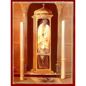 Εικόνα Ορθοδοξίας με περίγραμμα χρυσό σε ξύλο Φλαμουρίας με βάση Εικόνα ΑΓΙΟΣ ΔΙΟΝΥΣΙΟΣ Ο ΕΚ ΖΑΚΥΝΘΟΥ, ΕΠΙΣΚΟΠΟΣ ΑΙΓΙΝΗΣ, ΣΚΗΝΩΜΑ Χειροποίητη Ελληνορθόδοξη εικόνα του Ιησού Χριστού, Κρεμαστή πλάκα βυζαντινής τέχνης, χριστιανική τέχνη Διάσταση 15x11 cm (5,9x4,3 ίντσες) INTRAEK-337757863958