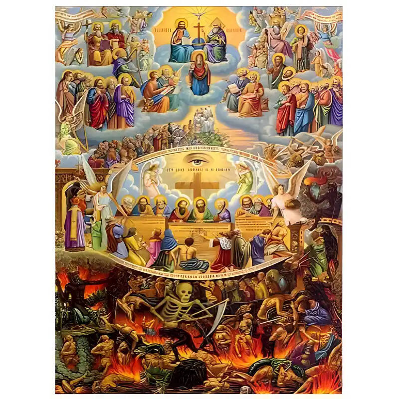 Εικόνα Ορθοδοξίας με περίγραμμα χρυσό σε ξύλο Φλαμουρίας  με  βάση Εικόνα ΔΕΥΤΕΡΑ ΠΑΡΟΥΣΙΑ, ΗΜΕΡΑ ΤΗΣ ΚΡΙΣΕΩΣ Χειροποίητη Ελληνορθόδοξη εικόνα του Ιησού Χριστού, Κρεμαστή πλάκα βυζαντινής τέχνης, χριστιανική τέχνη Διάσταση 15x11 cm (5,9x4,3 ίντσες)  INTRAEK-337757863884