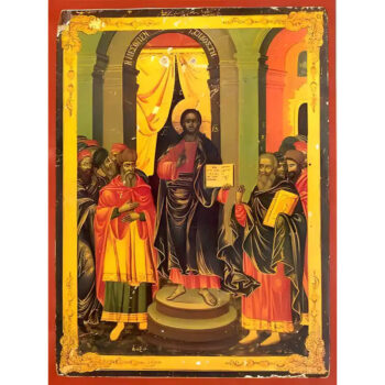 Εικόνα Ορθοδοξίας με περίγραμμα χρυσό σε ξύλο Φλαμουρίας  με  βάση Εικόνα ΜΕΣΟΠΕΝΤΗΚΟΣΤΗ Χειροποίητη Ελληνορθόδοξη εικόνα του Ιησού Χριστού, Κρεμαστή πλάκα βυζαντινής τέχνης, χριστιανική τέχνη Διάσταση 15x11 cm (5,9x4,3 ίντσες)  INTRAEK-337757863864 - Image 1