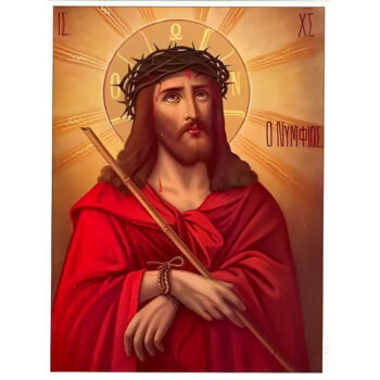 Εικόνα Ορθοδοξίας με περίγραμμα χρυσό σε ξύλο Φλαμουρίας  με  βάση Εικόνα ΝΥΜΦΙΟΣ Χειροποίητη Ελληνορθόδοξη εικόνα του Ιησού Χριστού, Κρεμαστή πλάκα βυζαντινής τέχνης, χριστιανική τέχνη Διάσταση 15x11 cm (5,9x4,3 ίντσες)  INTRAEK-337757863860 - Image 1