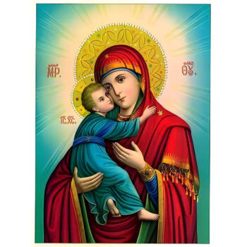 Εικόνα Ορθοδοξίας με περίγραμμα χρυσό σε ξύλο Φλαμουρίας  με  βάση Εικόνα ΠΑΝΑΓΙΑ ΜΕ ΧΡΙΣΤΟ, ΓΛΥΚΟΦΙΛΟΥΣΑ Χειροποίητη Ελληνορθόδοξη εικόνα του Ιησού Χριστού, Κρεμαστή πλάκα βυζαντινής τέχνης, χριστιανική τέχνη Διάσταση 15x11 cm (5,9x4,3 ίντσες)  INTRAEK-337757863854 - Image 1