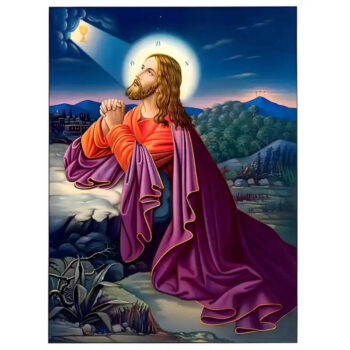 Εικόνα Ορθοδοξίας με περίγραμμα χρυσό σε ξύλο Φλαμουρίας  με  βάση Εικόνα ΠΡΟΣΕΥΧΗ ΕΙΣ ΓΕΘΣΗΜΑΝΗ Χειροποίητη Ελληνορθόδοξη εικόνα του Ιησού Χριστού, Κρεμαστή πλάκα βυζαντινής τέχνης, χριστιανική τέχνη Διάσταση 15x11 cm (5,9x4,3 ίντσες)  INTRAEK-337757863818 - Image 1