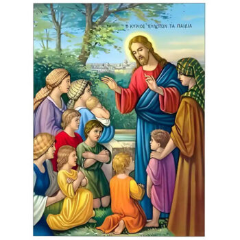 Εικόνα Ορθοδοξίας με περίγραμμα χρυσό σε ξύλο Φλαμουρίας με βάση Εικόνα ΧΡΙΣΤΟΣ ΕΥΛΟΓΩΝ ΤΑ ΠΑΙΔΙΑ Χειροποίητη Ελληνορθόδοξη εικόνα του Ιησού Χριστού, Κρεμαστή πλάκα βυζαντινής τέχνης, χριστιανική τέχνη Διάσταση 15x11 cm (5,9x4,3 ίντσες) INTRAEK-337757863801 - Image 1