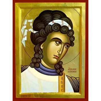 Εικόνα Ορθοδοξίας με περίγραμμα χρυσό σε ξύλο Φλαμουρίας με βάση Εικόνα ΑΓΓΕΛΟΣ ΔΙΑΚΟΝΟΣ, ΠΡΟΤΟΜΗ Χειροποίητη Ελληνορθόδοξη εικόνα του Ιησού Χριστού, Κρεμαστή πλάκα βυζαντινής τέχνης, χριστιανική τέχνη 21x15 cm (8,3x5,9 ίντσες) INTRAEK-66497757865431 - Image 1