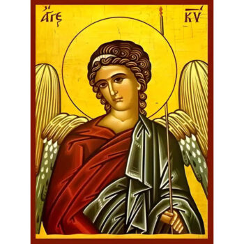 Εικόνα Ορθοδοξίας με περίγραμμα χρυσό σε ξύλο Φλαμουρίας  με  βάση Εικόνα ΑΓΓΕΛΟΣ ΚΥΡΙΟΥ Χειροποίητη Ελληνορθόδοξη εικόνα του Ιησού Χριστού, Κρεμαστή πλάκα βυζαντινής τέχνης, χριστιανική τέχνη 21x15 cm (8,3x5,9 ίντσες) INTRAEK-66497757865430 - Image 1