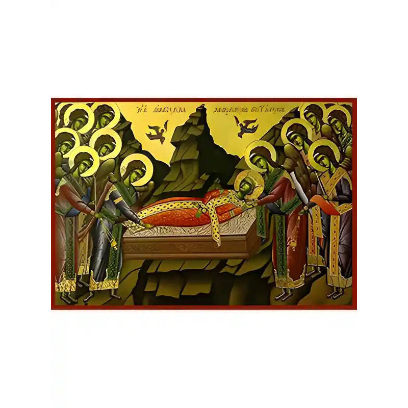 Εικόνα Ορθοδοξίας με περίγραμμα χρυσό σε ξύλο Φλαμουρίας  με  βάση Εικόνα ΑΓΙΑ ΑΙΚΑΤΕΡΙΝΗ, Η ΜΕΓΑΛΟΜΑΡΤΥΣ, ΑΛΕΞΑΝΔΡΕΙΑΣ, ΚΗΔΕΥΟΜΕΝΗ ΥΠΟ ΤΩΝ ΑΓΓΕΛΩΝ Χειροποίητη Ελληνορθόδοξη εικόνα του Ιησού Χριστού, Κρεμαστή πλάκα βυζαντινής τέχνης, χριστιανική τέχνη 21x15 cm (8,3x5,9 ίντσες) INTRAEK-66497757865413