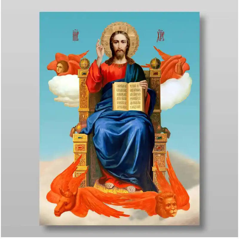 Εικόνα Ορθοδοξίας με περίγραμμα χρυσό σε ξύλο Φλαμουρίας  με  βάση King of Glory Χειροποίητη Ελληνορθόδοξη , Κρεμαστή πλάκα βυζαντινής τέχνης, χριστιανική τέχνη Διάσταση 50x40 cm (19,7 x 15,8 ίντσες) INTRAEK-65432904