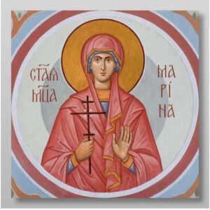 Εικόνα Ορθοδοξίας με περίγραμμα χρυσό σε ξύλο Φλαμουρίας  με  βάση Αγίας Μαρίνας Χειροποίητη Ελληνορθόδοξη , Κρεμαστή πλάκα βυζαντινής τέχνης, χριστιανική τέχνη Διάσταση 50x40 cm (19,7 x 15,8 ίντσες) INTRAEK-65432893