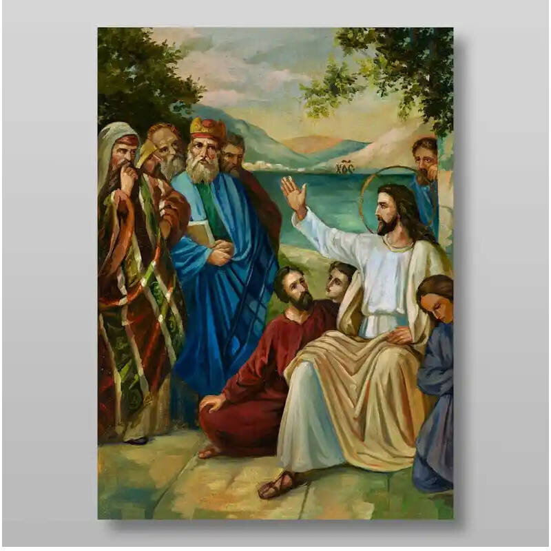 Εικόνα Ορθοδοξίας με περίγραμμα χρυσό σε ξύλο Φλαμουρίας  με  βάση Αγαπήστε τον πλησίον σας Χειροποίητη Ελληνορθόδοξη , Κρεμαστή πλάκα βυζαντινής τέχνης, χριστιανική τέχνη Διάσταση 50x40 cm (19,7 x 15,8 ίντσες) INTRAEK-65432887