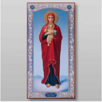 Εικόνα Ορθοδοξίας με περίγραμμα χρυσό σε ξύλο Φλαμουρίας με βάση Η Μητέρα του Θεού Valaamskaya Χειροποίητη Ελληνορθόδοξη , Κρεμαστή πλάκα βυζαντινής τέχνης, χριστιανική τέχνη Διάσταση 50x40 cm (19,7 x 15,8 ίντσες) INTRAEK-65432861 - Image 1