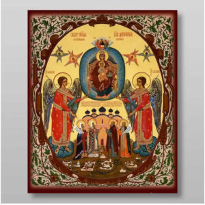 Εικόνα Ορθοδοξίας με περίγραμμα χρυσό σε ξύλο Φλαμουρίας  με  βάση Εικόνα της Θεοτόκου της βασιλεύουσας Χειροποίητη Ελληνορθόδοξη , Κρεμαστή πλάκα βυζαντινής τέχνης, χριστιανική τέχνη Διάσταση 50x40 cm (19,7 x 15,8 ίντσες) INTRAEK-65432846