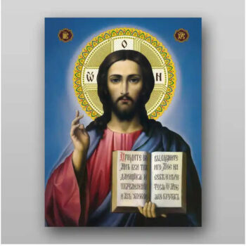 Εικόνα Ορθοδοξίας με περίγραμμα χρυσό σε ξύλο Φλαμουρίας  με  βάση Εικόνα του Ιησού Χριστού - Χειροποίητη Ελληνορθόδοξη , Κρεμαστή πλάκα βυζαντινής τέχνης, χριστιανική τέχνη Διάσταση 50x40 cm (19,7 x 15,8 ίντσες) INTRAEK-65432830 - Image 1