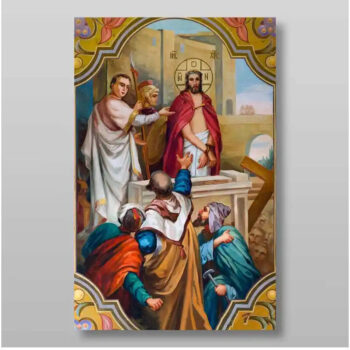 Εικόνα Ορθοδοξίας με περίγραμμα χρυσό σε ξύλο Φλαμουρίας  με  βάση Ιδού, ο άνθρωπος κατεβάζει το για την  ορθόδοξων πινάκων.Χειροποίητη Ελληνορθόδοξη , Κρεμαστή πλάκα βυζαντινής τέχνης, χριστιανική τέχνη Διάσταση 50x40 cm (19,7 x 15,8 ίντσες) INTRAEK-65432724 - Image 1