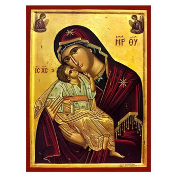Εικόνα Ορθοδοξίας με περίγραμμα χρυσό σε ξύλο Φλαμουρίας με βάση Εικόνα Παναγία Γλυκοφιλούσα Χειροποίητη Ελληνορθόδοξη , Κρεμαστή πλάκα βυζαντινής τέχνης, χριστιανική τέχνη Διάσταση 10x7 cm (3,9 x 2,8 ίντσες) INTRAEK-671319 - Image 1