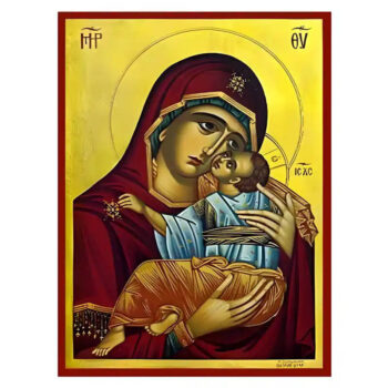 Εικόνα Ορθοδοξίας με περίγραμμα χρυσό σε ξύλο Φλαμουρίας με βάση Εικόνα Παναγία Γλυκοφιλούσα Χειροποίητη Ελληνορθόδοξη , Κρεμαστή πλάκα βυζαντινής τέχνης, χριστιανική τέχνη Διάσταση 10x7 cm (3,9 x 2,8 ίντσες) INTRAEK-671311 - Image 1