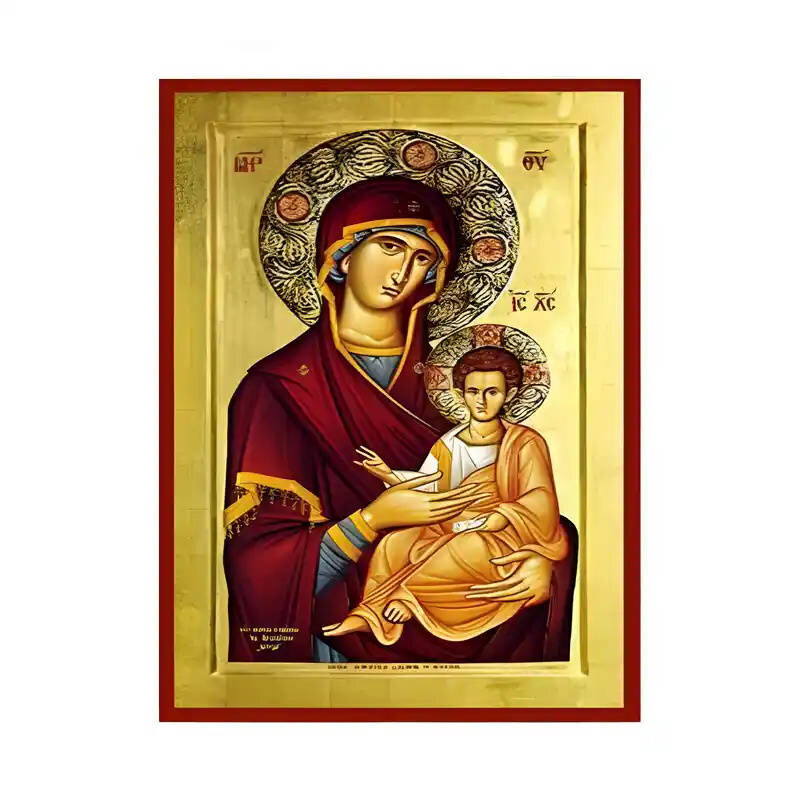 Εικόνα Ορθοδοξίας με περίγραμμα χρυσό σε ξύλο Φλαμουρίας  με  βάση Εικόνα Παναγία Οδηγήτρια Χειροποίητη Ελληνορθόδοξη , Κρεμαστή πλάκα βυζαντινής τέχνης, χριστιανική τέχνη Διάσταση 10x7 cm (3,9 x 2,8 ίντσες) INTRAEK-671246