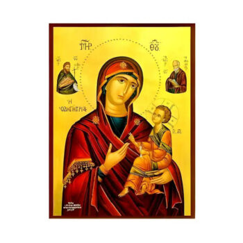 Εικόνα Ορθοδοξίας με περίγραμμα χρυσό σε ξύλο Φλαμουρίας με βάση Εικόνα Παναγία Οδηγήτρια Χειροποίητη Ελληνορθόδοξη , Κρεμαστή πλάκα βυζαντινής τέχνης, χριστιανική τέχνη Διάσταση 10x7 cm (3,9 x 2,8 ίντσες) INTRAEK-671243 - Image 1