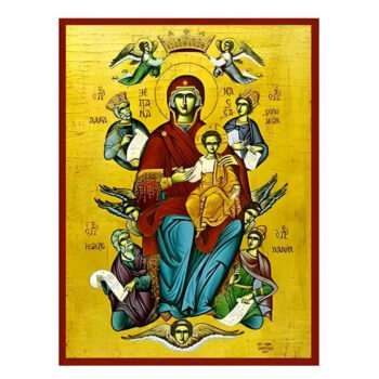 Εικόνα Ορθοδοξίας με περίγραμμα χρυσό σε ξύλο Φλαμουρίας  με  βάση Εικόνα Παναγία Παντάνασσα Χειροποίητη Ελληνορθόδοξη , Κρεμαστή πλάκα βυζαντινής τέχνης, χριστιανική τέχνη Διάσταση 10x7 cm (3,9 x 2,8 ίντσες) INTRAEK-671228 - Image 1